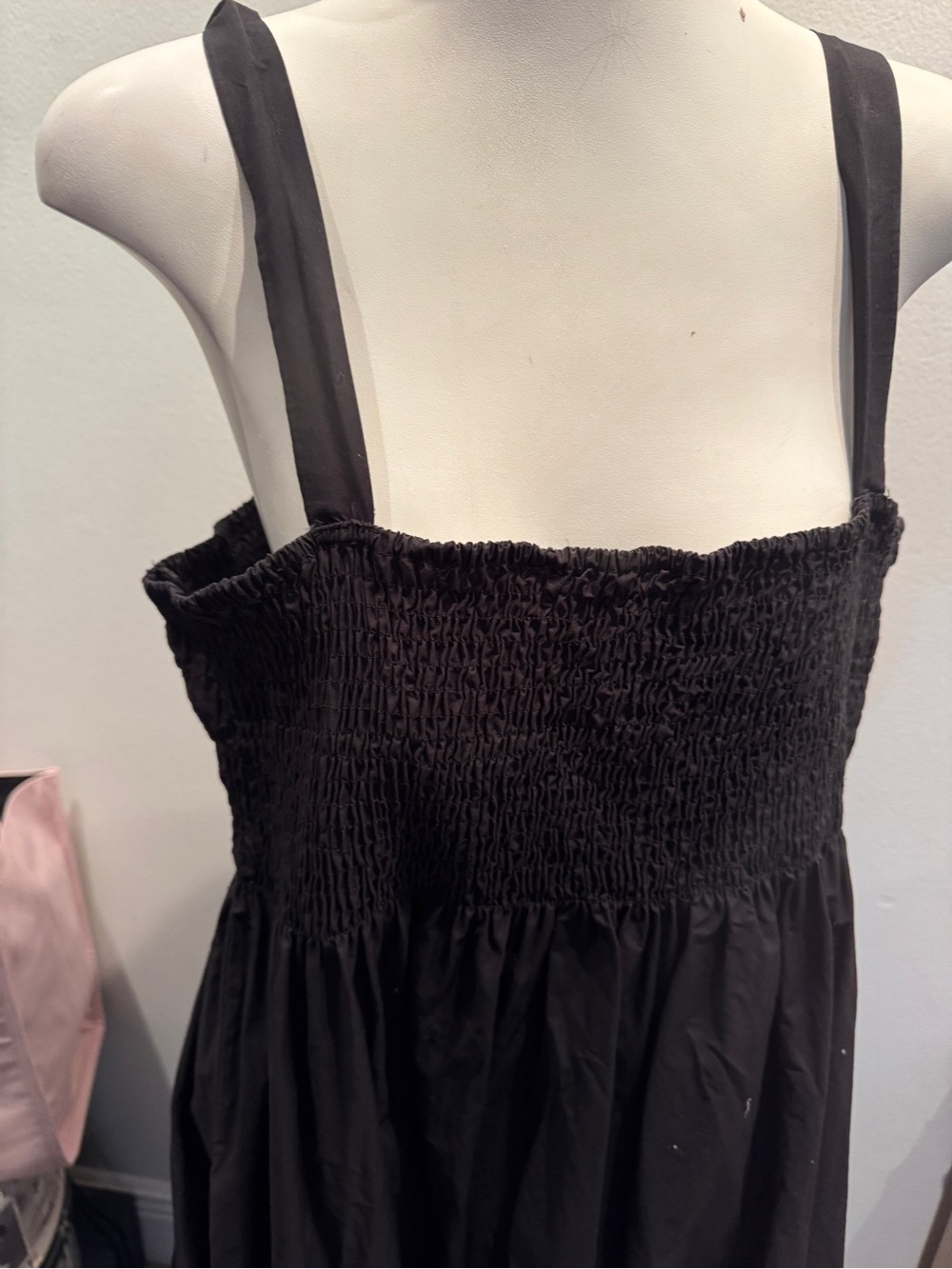 Zara Black Smocked Bodice Tiered Maxi Dress - Picture 3 of 5